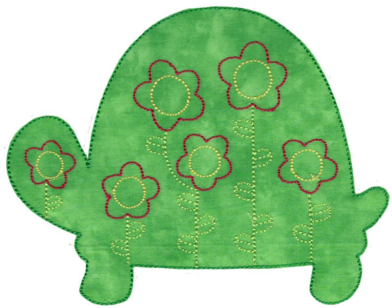 Floral Turtle Applique