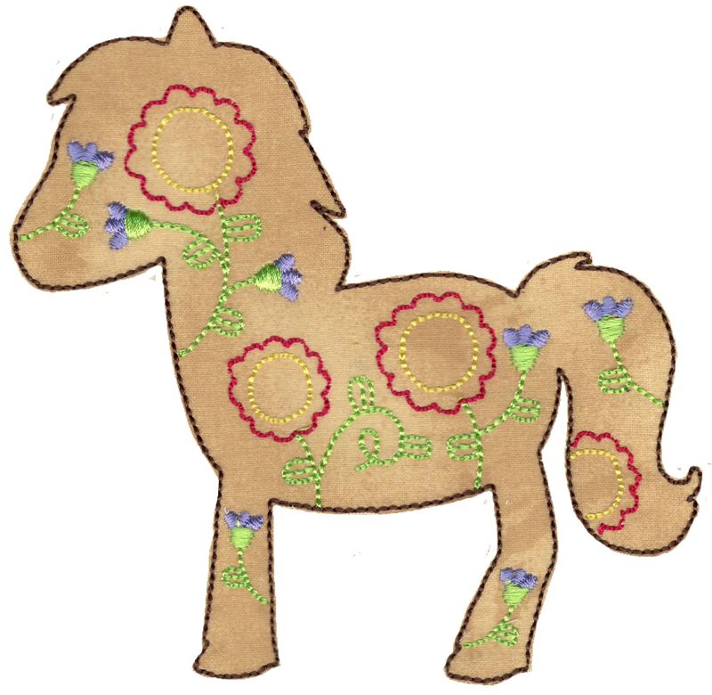 Floral Horse Applique