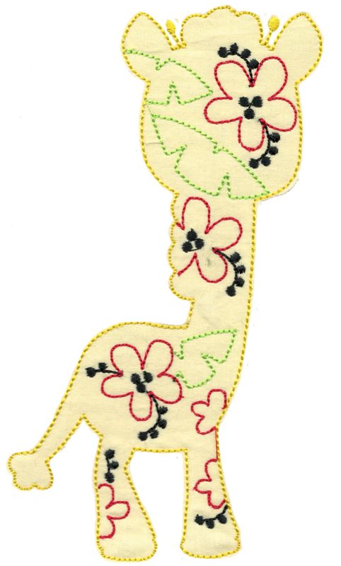 Floral Giraffe Applique