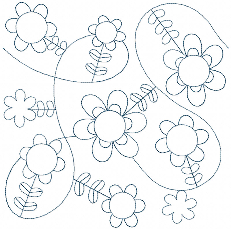 Folk Art Continuous Line Quilting 10