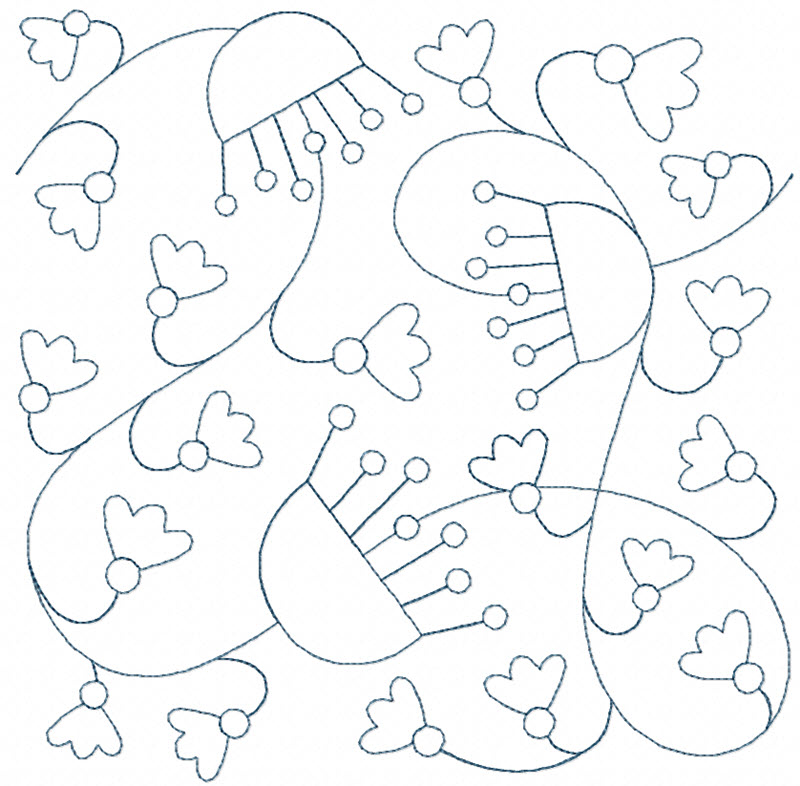 Folk Art Continuous Line Quilting 12