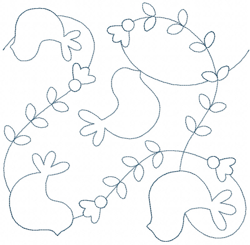 Folk Art Continuous Line Quilting 5