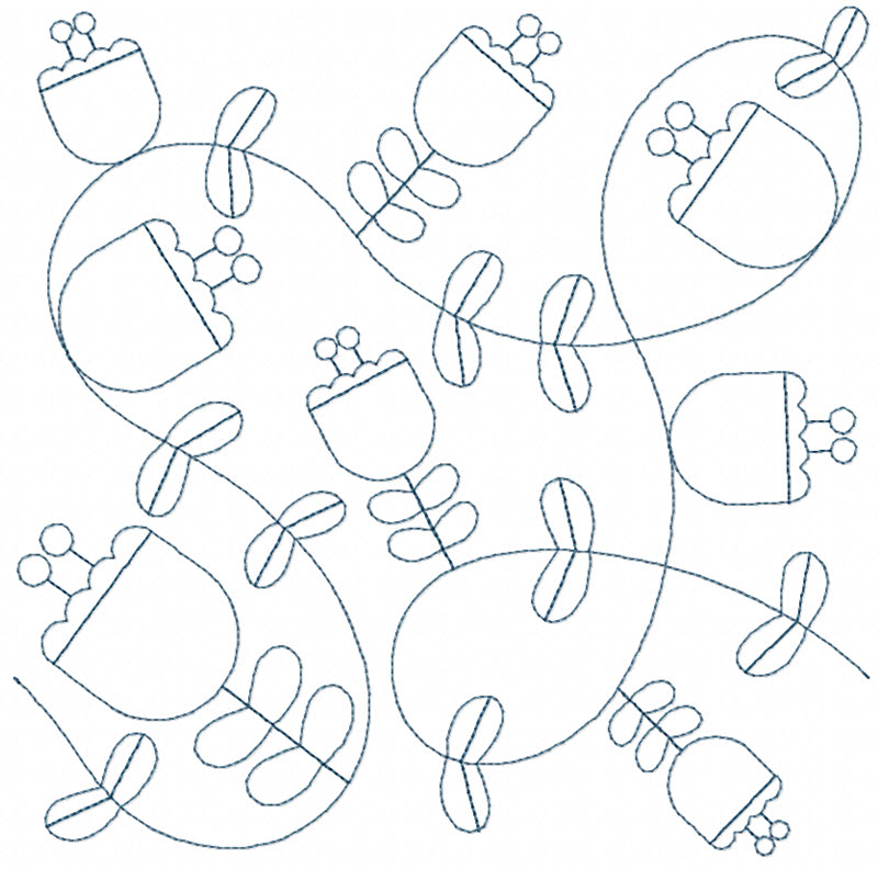 Folk Art Continuous Line Quilting 6