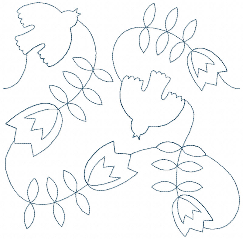 Folk Art Continuous Line Quilting 7