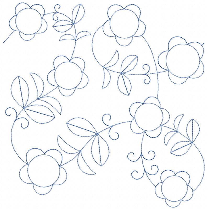 Folk Art Continuous Line Quilting 9