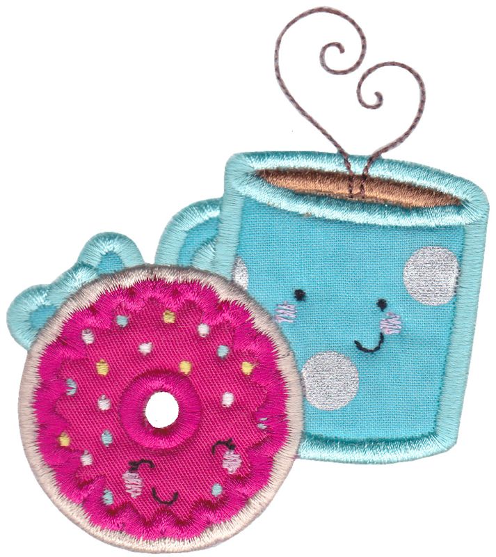 Doughnut and Coffee Applique