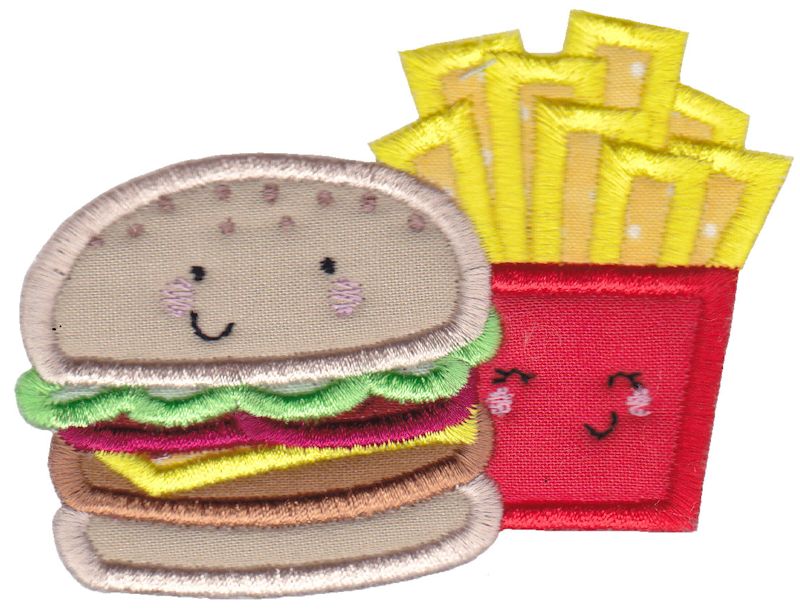 Hamburger and Fries Applique