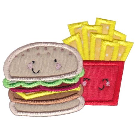 Hamburger and Fries Applique