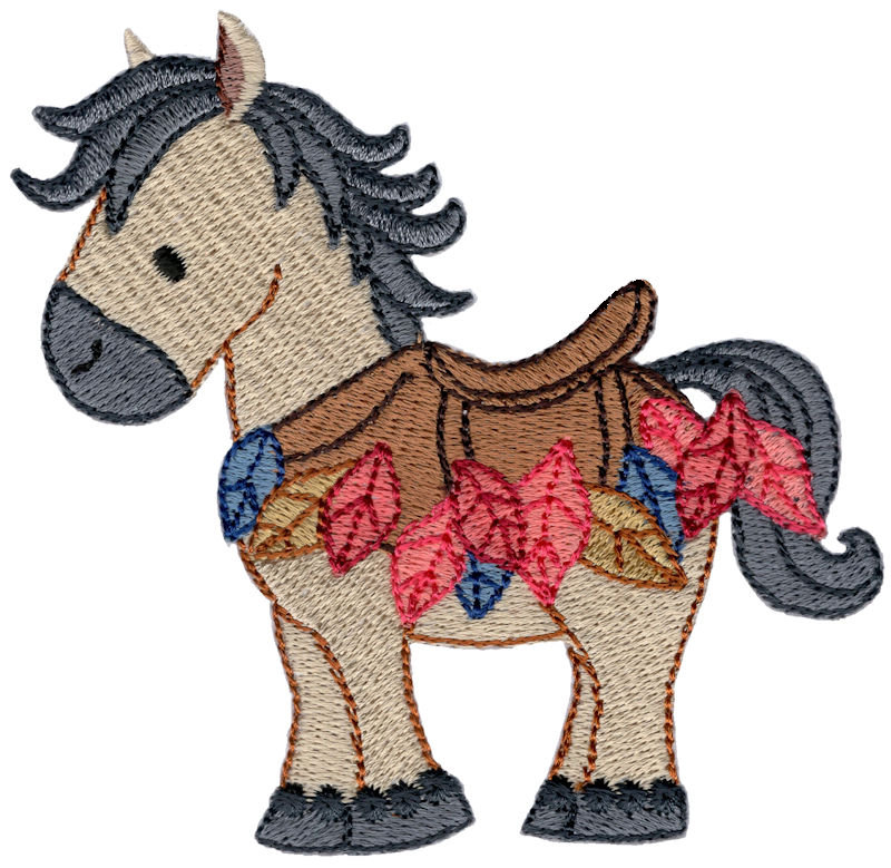 Fall Horse with Leaves
