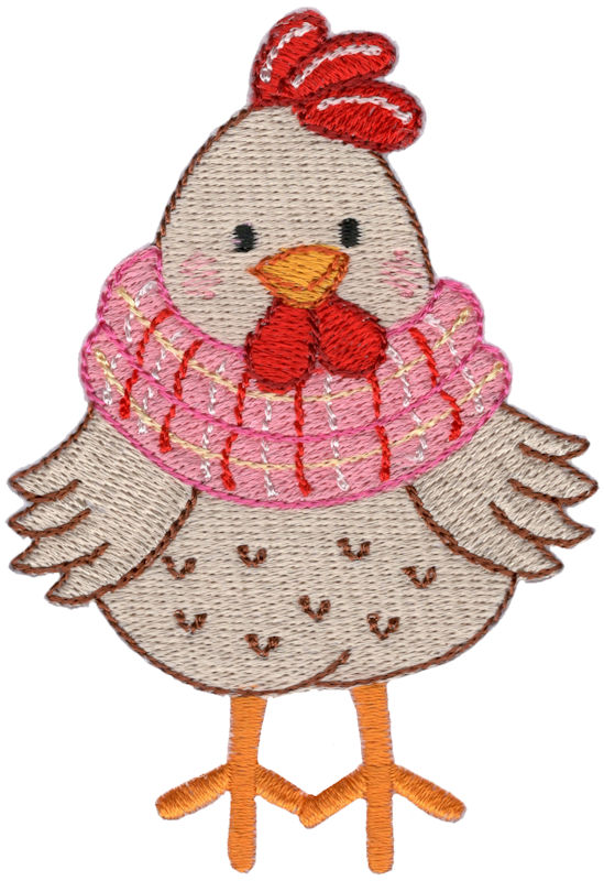 Fall Chicken Wearing Scarf