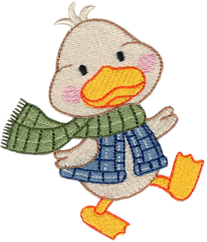 Fall Duck Wearing Coat And Scarf