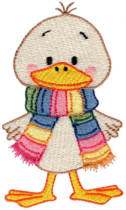 Fall Duck Wearing Scarf