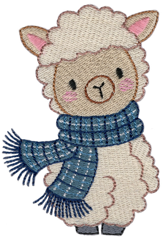 Fall Llama Wearing Scarf