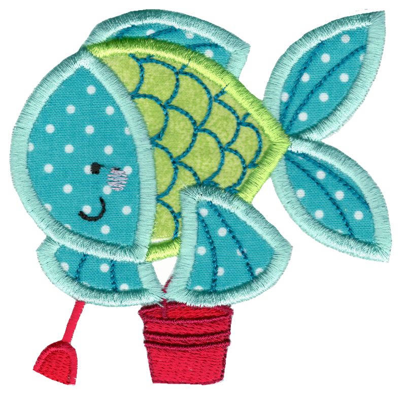 Bucket And Spade Fish Applique
