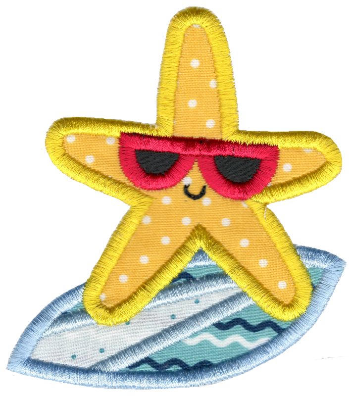 Surfing Starfish Applique