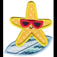 Surfing Starfish Applique