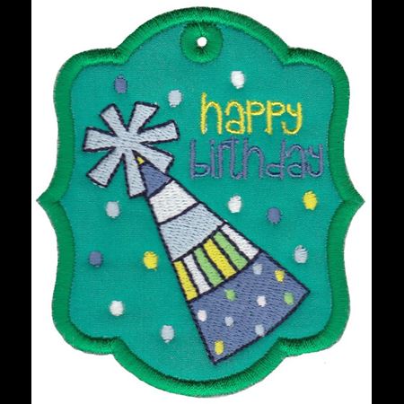 Party Hat Happy Birthday Gift Tag