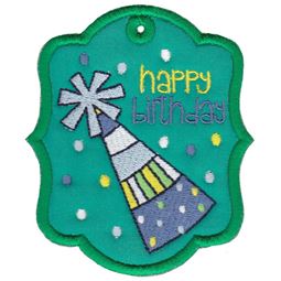 Party Hat Happy Birthday Gift Tag