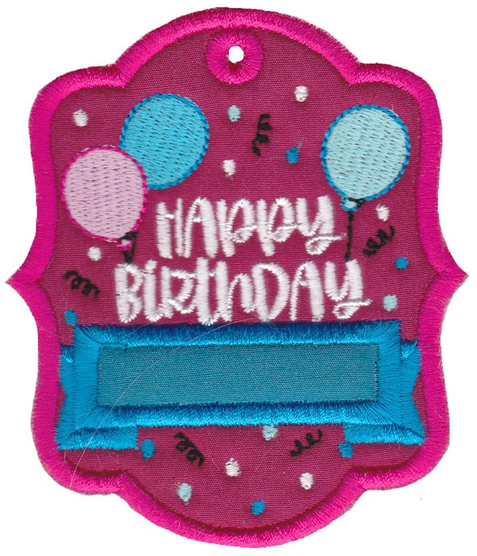 Happy Birthday With Balloons Gift Tag