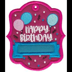 Happy Birthday With Balloons Gift Tag