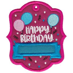Happy Birthday With Balloons Gift Tag