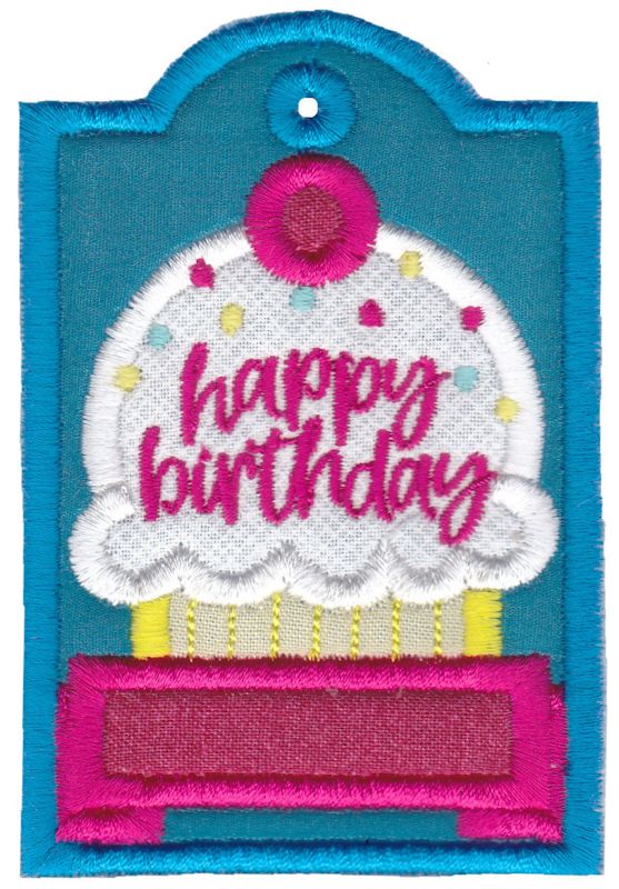 Happy Birthday with Cupcake Gift Tag