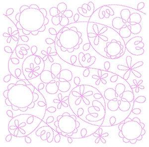 Girl Continuous Line Quilting