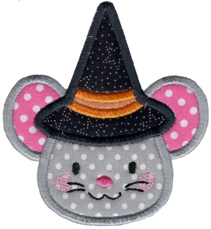 Applique Halloween Mouse Face
