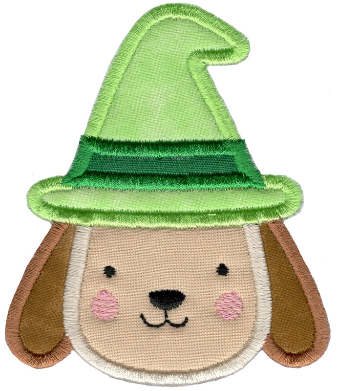 Applique Halloween Dog Face