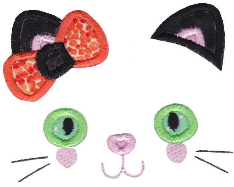 Girl Cat Face Applique