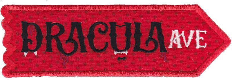 Dracula Avenue ITH Halloween Sign