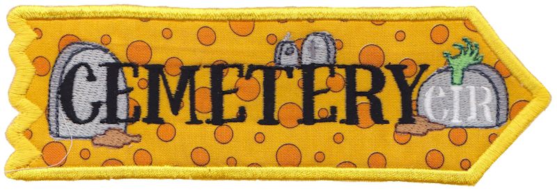 Cemetery Road ITH Halloween Sign