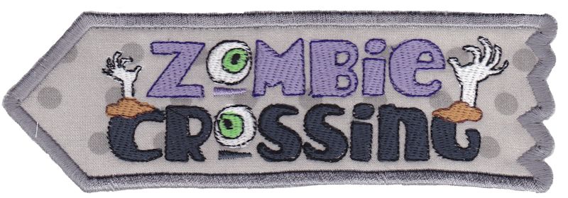 Zombie Crossing ITH Halloween Sign