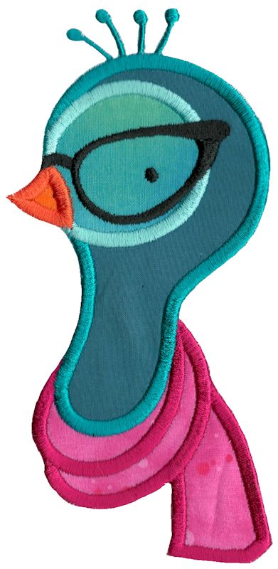 Hipster Peacock Face Applique