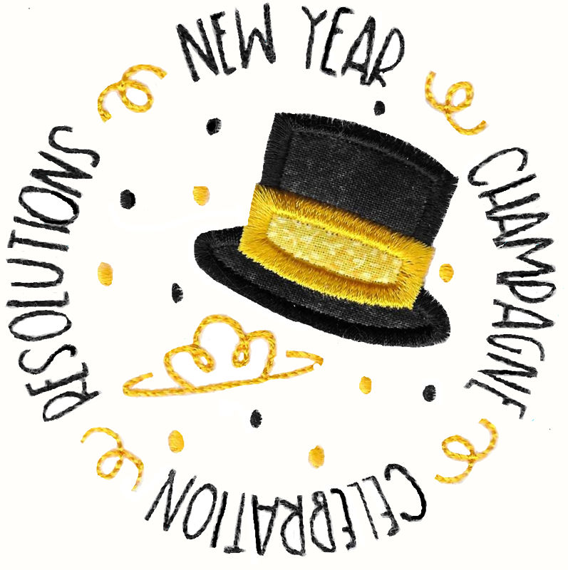 New Years Circle Applique
