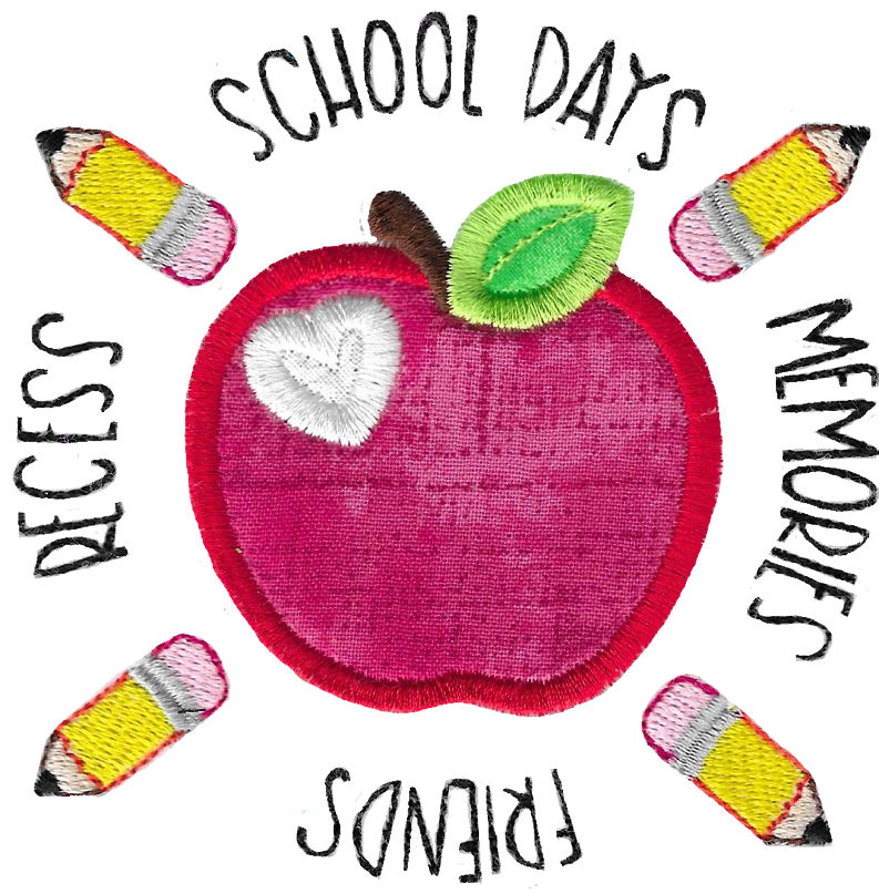 School Circle Applique