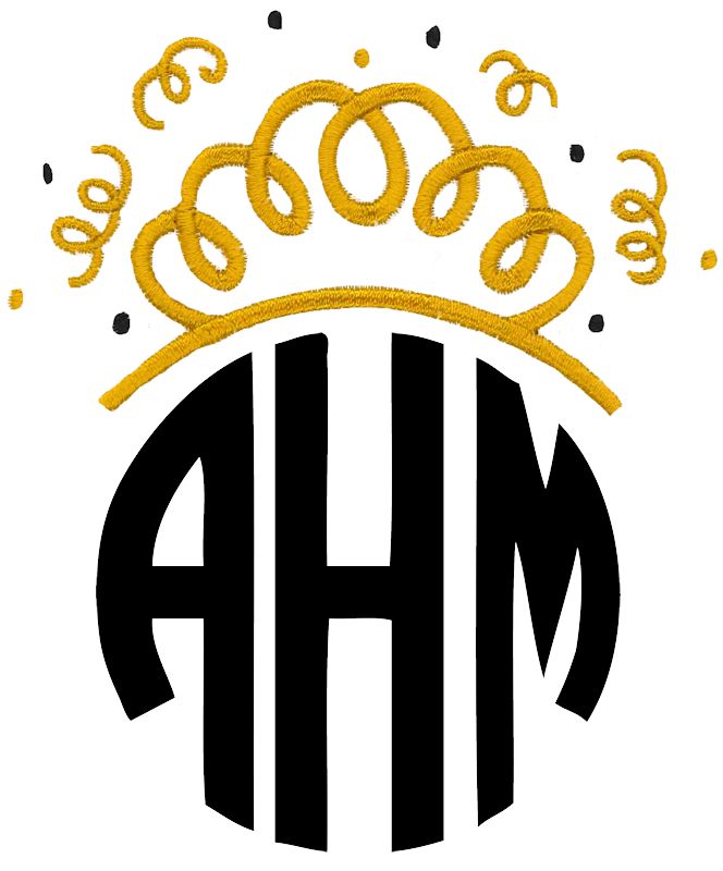 New Years Princess Crown Monogram Topper