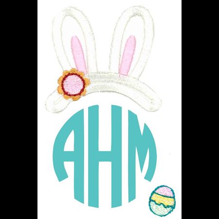 Easter Bunny Ears Girl Monogram Topper
