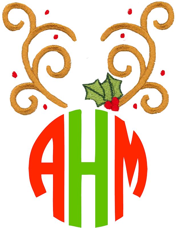 Reindeer Antlers Monogram Topper