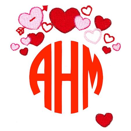 Valentine's Day Hearts Monogram Topper