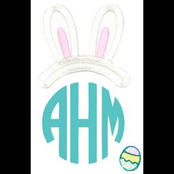 Easter Bunny Ears Boy Monogram Topper
