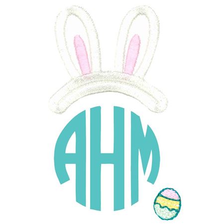 Easter Bunny Ears Boy Monogram Topper
