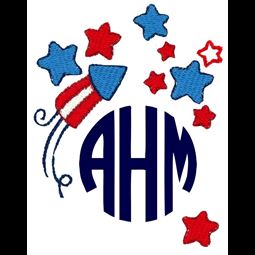 Fourth Of July Monogram Topper