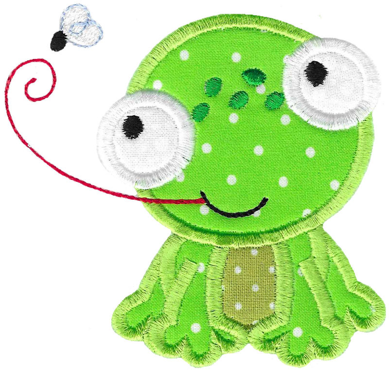 Catching Flies Frog Applique