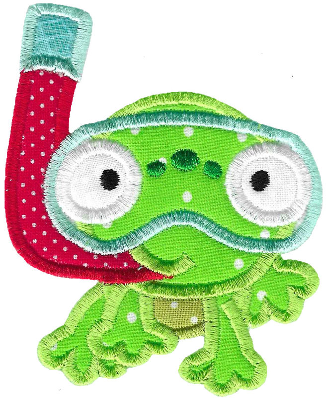 Snorkeling Frog Applique