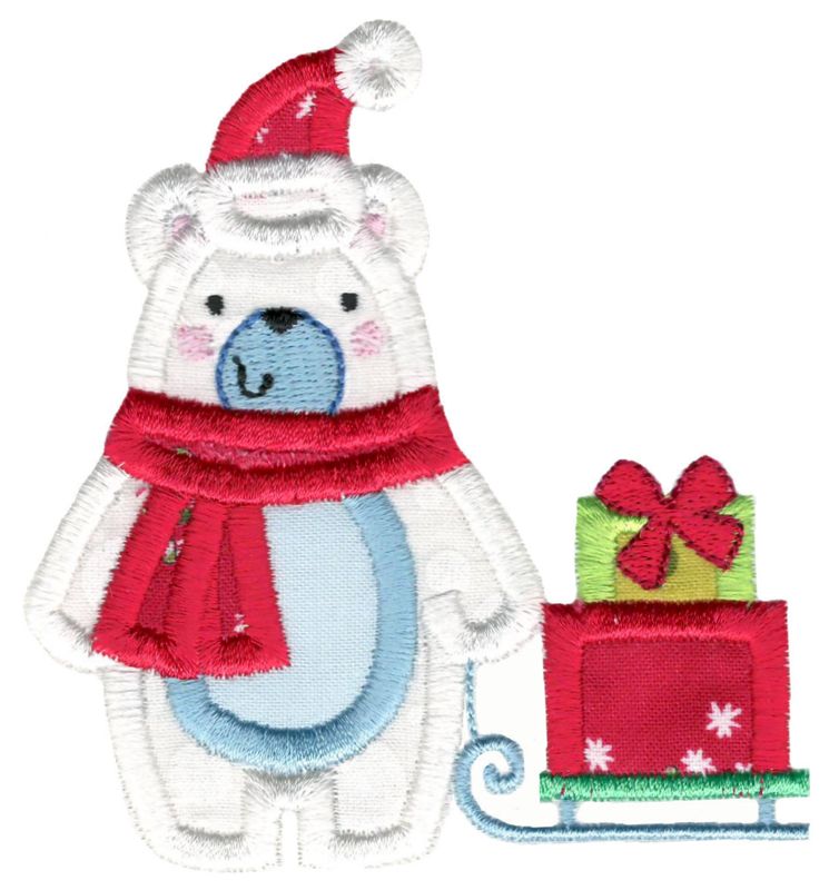Christmas Polar Bear Applique