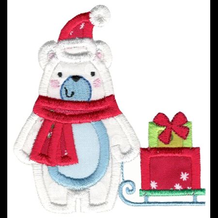 Christmas Polar Bear Applique