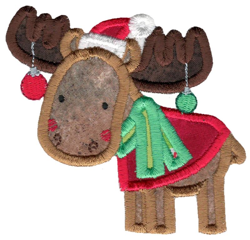 Christmas Moose Applique