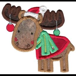 Christmas Moose Applique