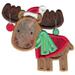 Christmas Moose Applique